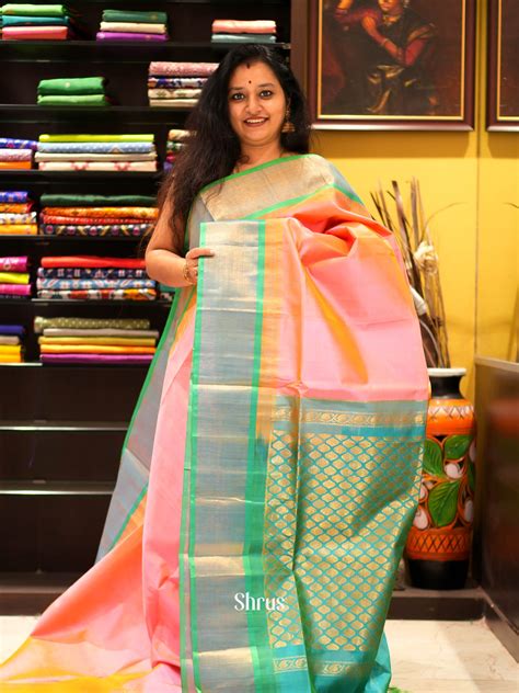 Pink & Green - Silk Cotton Saree