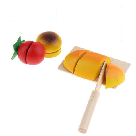 Wooden Vegetable with Cutting Board (8pc/set) – Littleok - Wooden toy ...