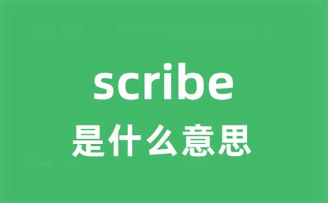 scribe是什么意思_scribe怎么读_中文翻译是什么？_学习力