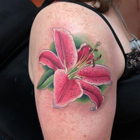 Stargazer Lily Flower Tattoo