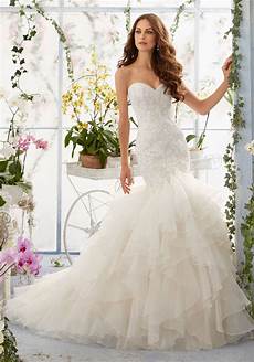 Wedding Gown Mermaid Cut by Venice Lace On Organza Mermaid Style Morilee Bridal Wedding Gown Mermaid Cut