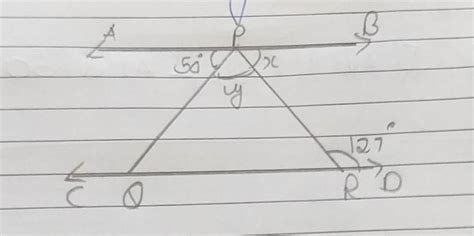 in the given figure if AB is parallel to CD and angle APQ =50 degree ...