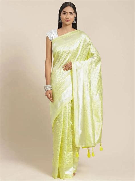 Buy Yellow Woven Design Art Silk Saree Online at Rs.1409 | Libas