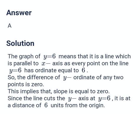 The graph of y = -8 is a line:a. Making an intercept -8 on the x-axisb ...