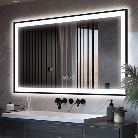 Illuminated Bathroom Mirror Black