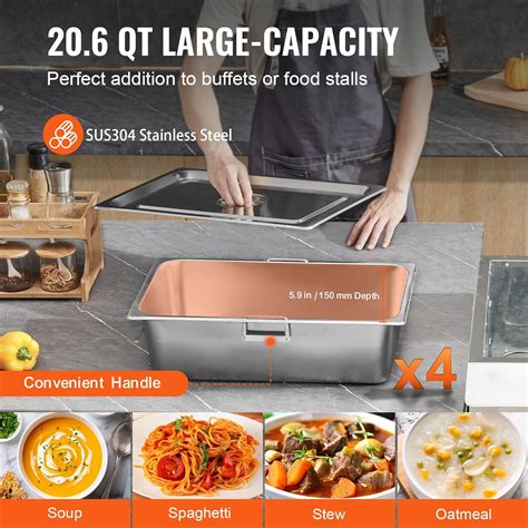 VEVOR 4-Pan Commercial Food Warmer, 4 x 20.6QT India | Ubuy