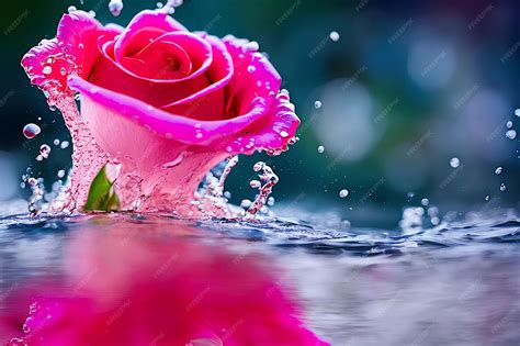 Premium Photo | Water and rose background wallpaper