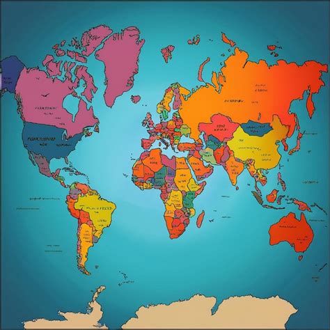 World Map with Colors 的图像结果