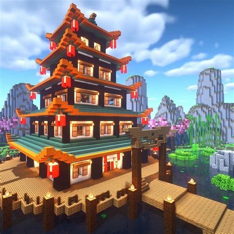 Beautiful japanese minecraft temple – Artofit