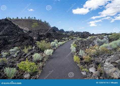 Trail of Molten Lands Winds through Volcanic Rock. Lava Butte in ...