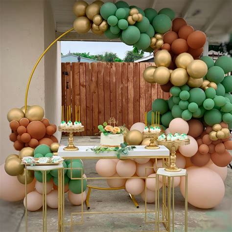 Lieonvis 165 Pcs Sage Green Brown Balloon Garland Kit Jungle Woodland ...