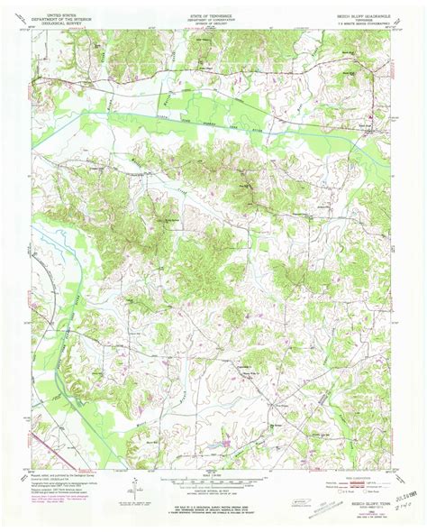 Classic USGS Beech Bluff Tennessee 7.5'x7.5' Topo Map – MyTopo Map Store