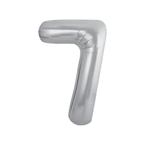 Buy JUST PARTY 16 Inch Silver 7 Number Foil Balloons for Birthday ...