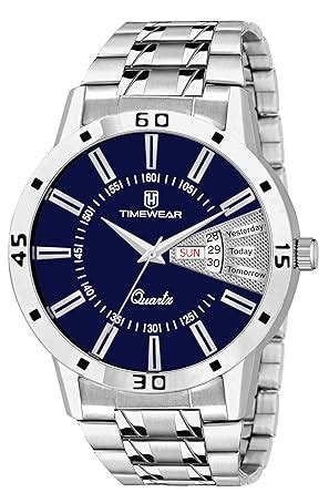 TIMEWEAR Formal Day Date Watch Collection Stainless Steel Analog Men's ...