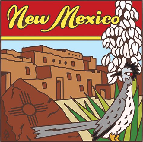 New Mexico State Symbols Tile | Perfect Southwest gift - Ceramic Tile Kitchen Trivet | NM Desert ...