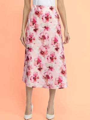 Buy FableStreet Floral A-Line Skirt - Pink (26) Online