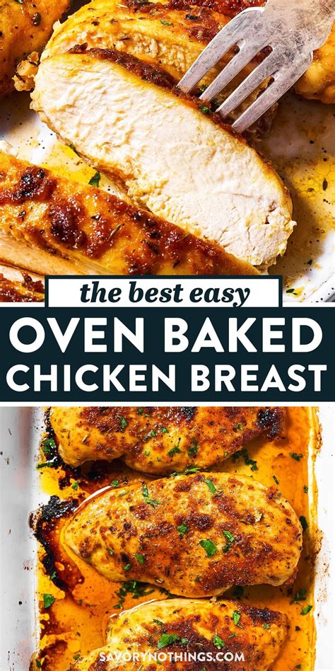 Oven Baked Chicken Breast Recipe - Savory Nothings | Chicken breast ...