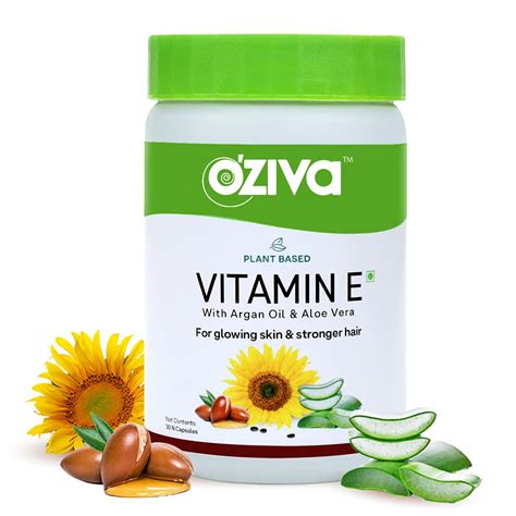 OZiva Plant Based Vitamin E (Natural Vitamin E with Sunflower, Aloe ...