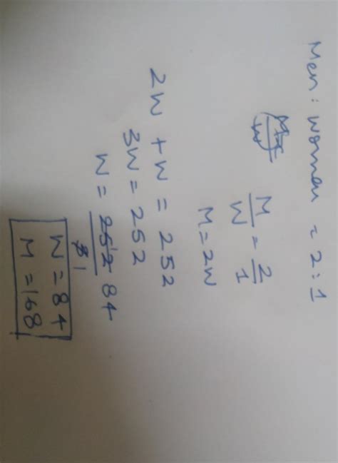 In a company there are 252 employees in which the ratio of the number ...