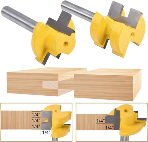 Buy Tongue and Groove Router Bit Set, 1/4 Shank Grooving Cutter, 3 ...