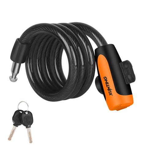 Premium Bike Lock with 2pcs Keys, Professional Bike Cable Lock of 3 ...