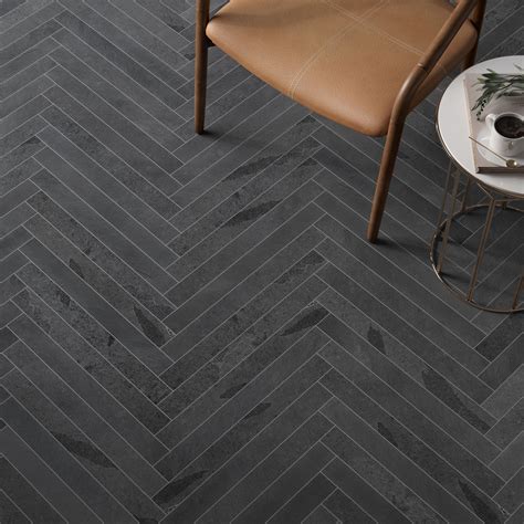 Brazilian Black Herringbone Slate Tile | Herringbone tile floors ...