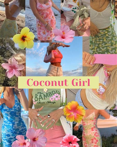 Download Coconut Girl Aesthetic Collage Wallpaper | Wallpapers.com