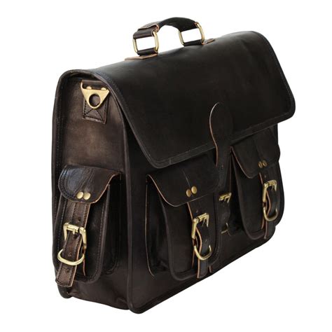 Vintage Black Leather Messenger Bag | Classic Leather Office Bag ...