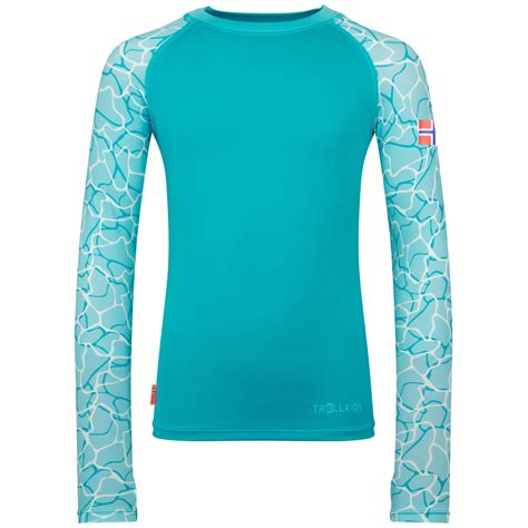 Trollkids Haukland Long Sleeve Swim Shirt Girls - Dark Turquoise/Lagoon ...