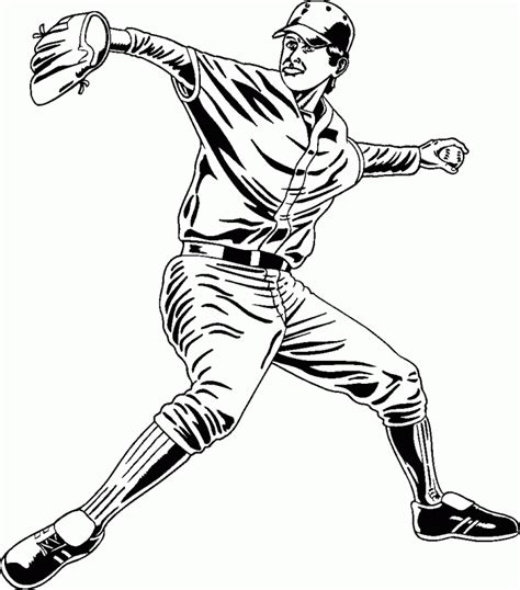 Baseball Pitcher Coloring Pages 的图像结果
