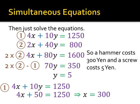 Image result for Simultaneous Equation Involving Solving Problems