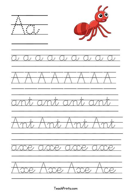 Cursive Letter Tracing Worksheets - Free A to Z Printables - Teach Prints