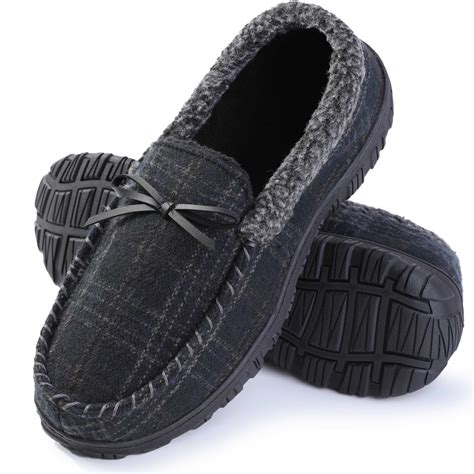 Berhood Mens Moccasin Slippers Mens Memory Foam House Slippers Indoor ...