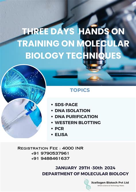 Subject: Invitation to 3-Day Hands-On Training on Molecular Biology at Xcellogen Biotech India ...