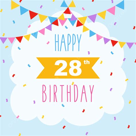 Happy 28th Birthday Card Poster Template Download on Pngtree