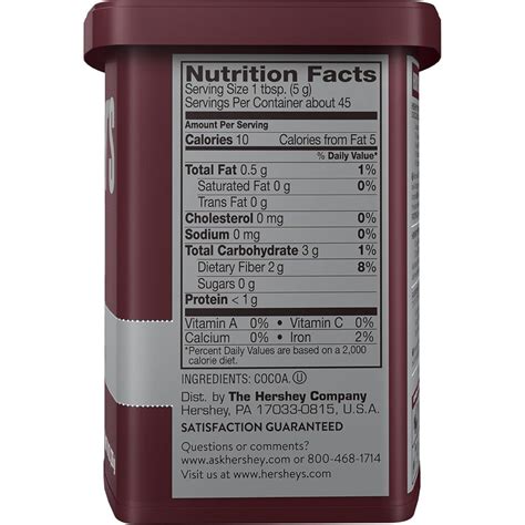 Hershey's Cocoa Nutrition Information - Nutrition Information