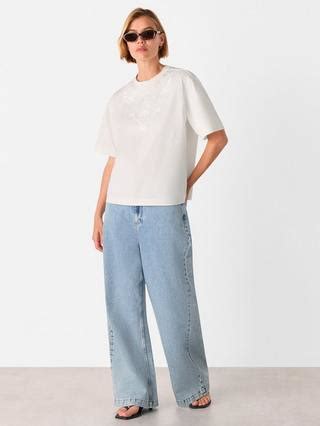 Whistles Embroidered Cotton T-Shirt, White
