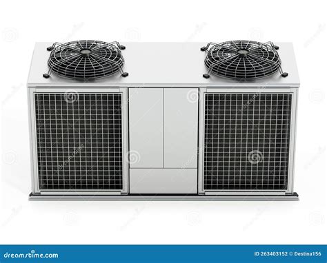 Industrial Air Conditioner Unit Isolated on White Background. 3D ...