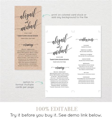 Image result for Wedding Service Program Template