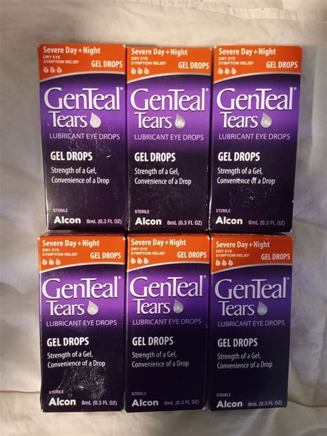 6x GenTeal Tears Gel Drops Severe Day Night Dry Eye Relief 0.3 oz ...