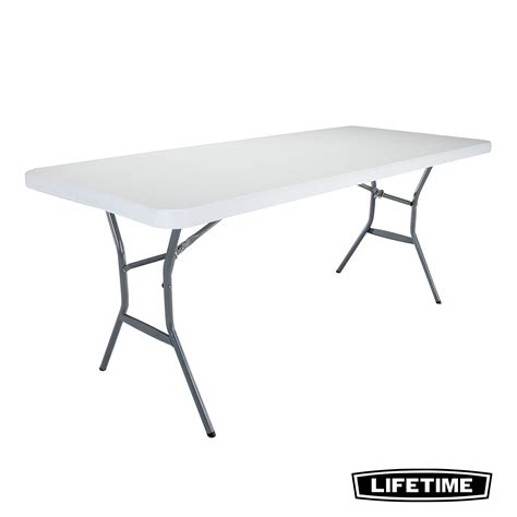 Lifetime USA 6 FT Solid Top White Table - Durable, Spacious, Easy ...