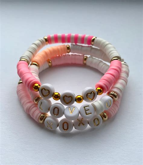 clay bead bracelet ideas valentine's