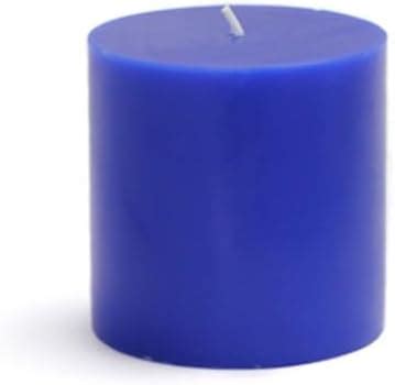 Rudraa Candles Blue Pillar Candle | Smokeless and Dripless | Size- 3 * ...