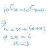 find the value of x. 10cx = 10cx+4 ? (combination problem) - Brainly.in