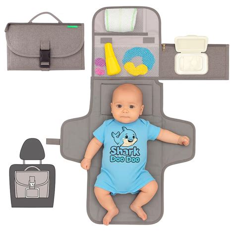 Shark Doo Doo® Baby Changing Mat with Organizer | Foldable, Detachable ...