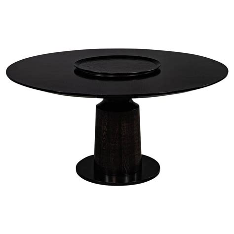Custom Modern Round Black Oak Dining Table by Carrocel For Sale at ...