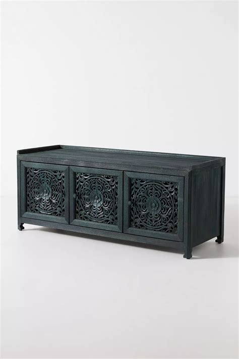 Saket Storage Bench - Mango Wood Hand Carved Storage Bench India ...