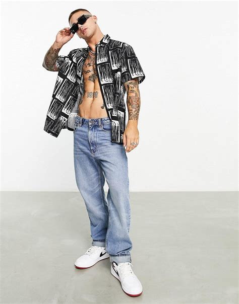 Black & White Abstract Printed Shirt – Roar Fox