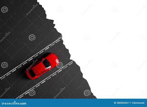 A Car Stopped on the Road Ending at the Edge of a Cliff. Failure, Wrong ...