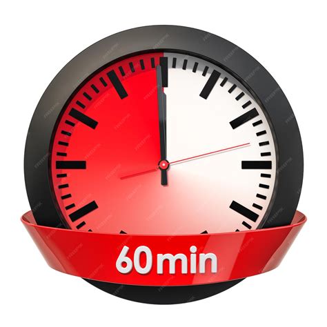 Premium Photo | Clock face with 60 minutes timer 3D rendering